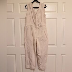 NWT Daily Practice Anthropologie Cream Sleeveless Jumpsuit M